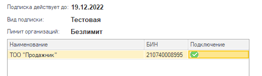 Подтвержение подключения организации Подтвержение подключения организации